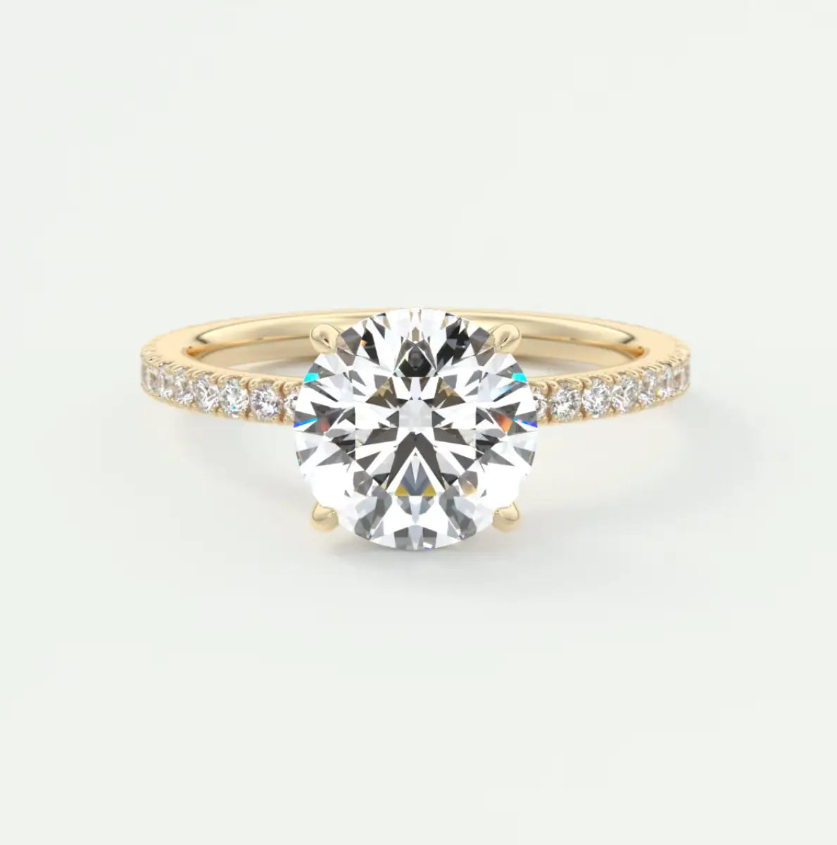 Custom made amelie round hidden halo engagement ring | diamond lab