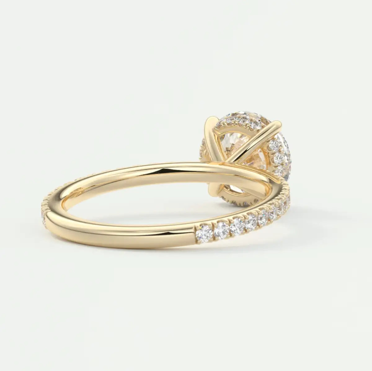 Custom made amelie round hidden halo engagement ring | diamond lab