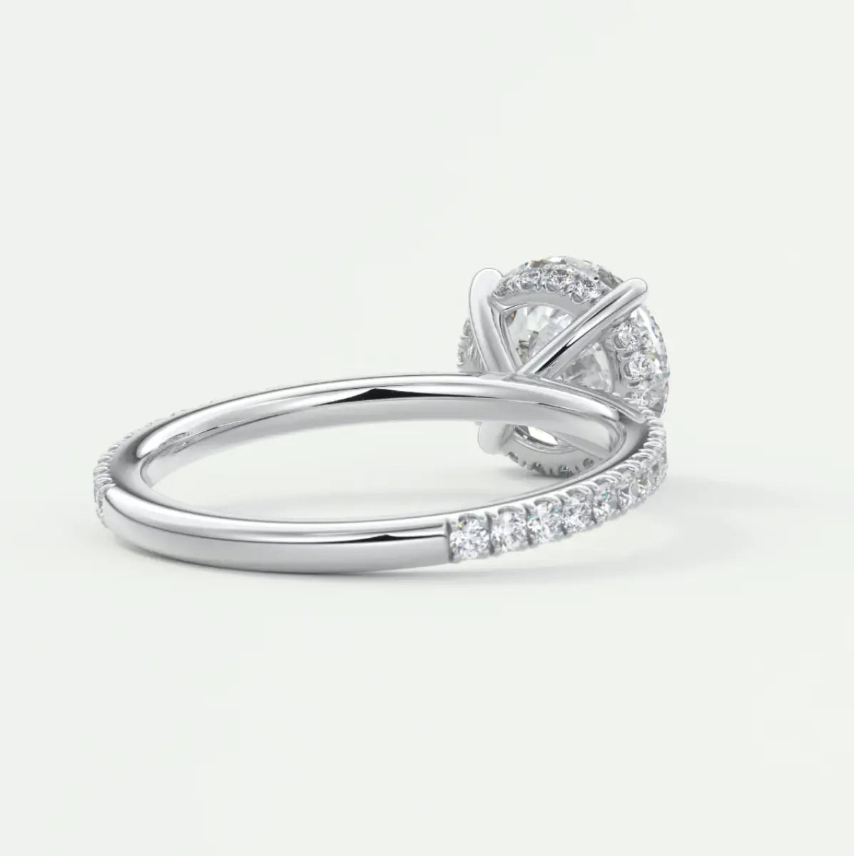 Custom made amelie round hidden halo engagement ring | diamond lab