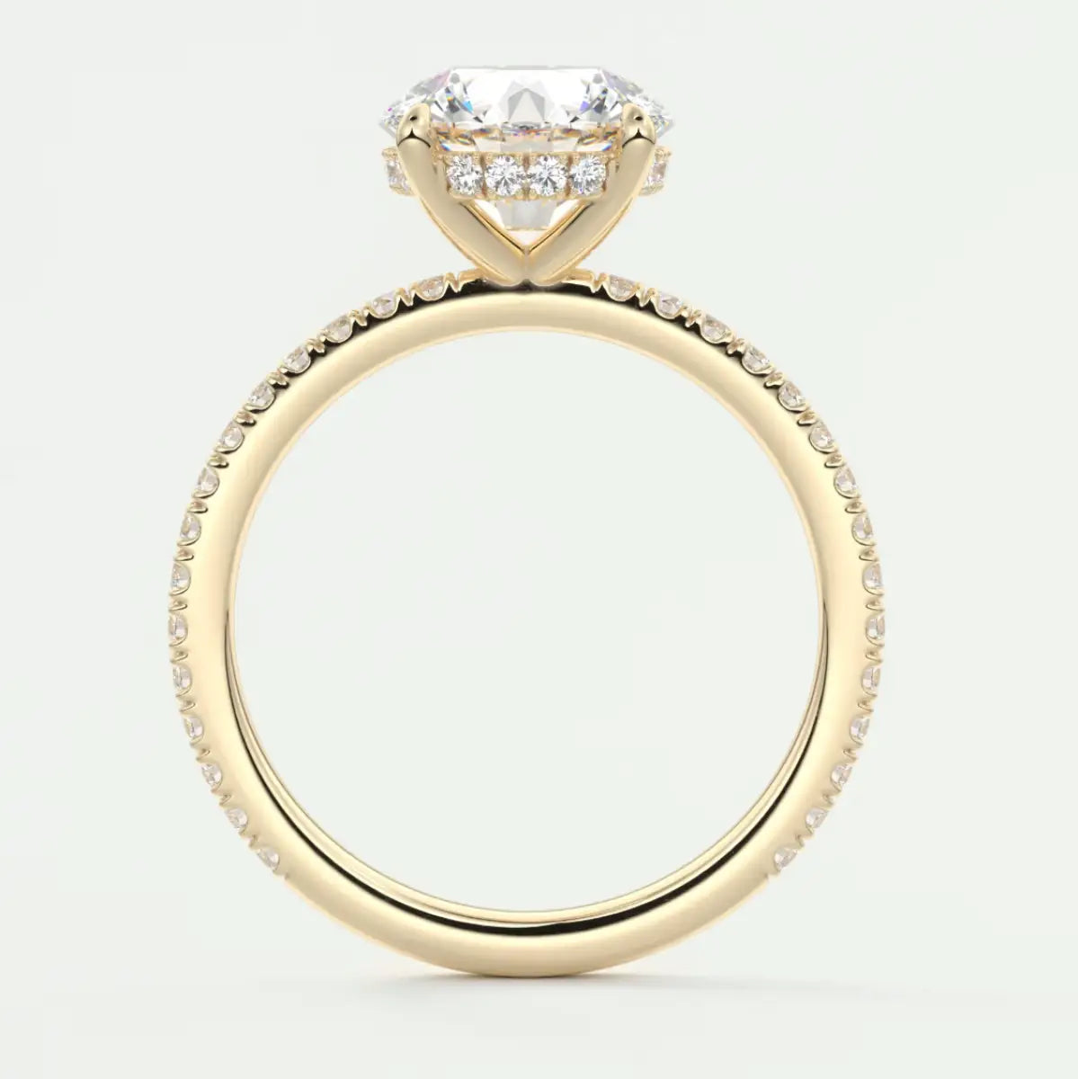 Custom made amelie round hidden halo engagement ring | diamond lab