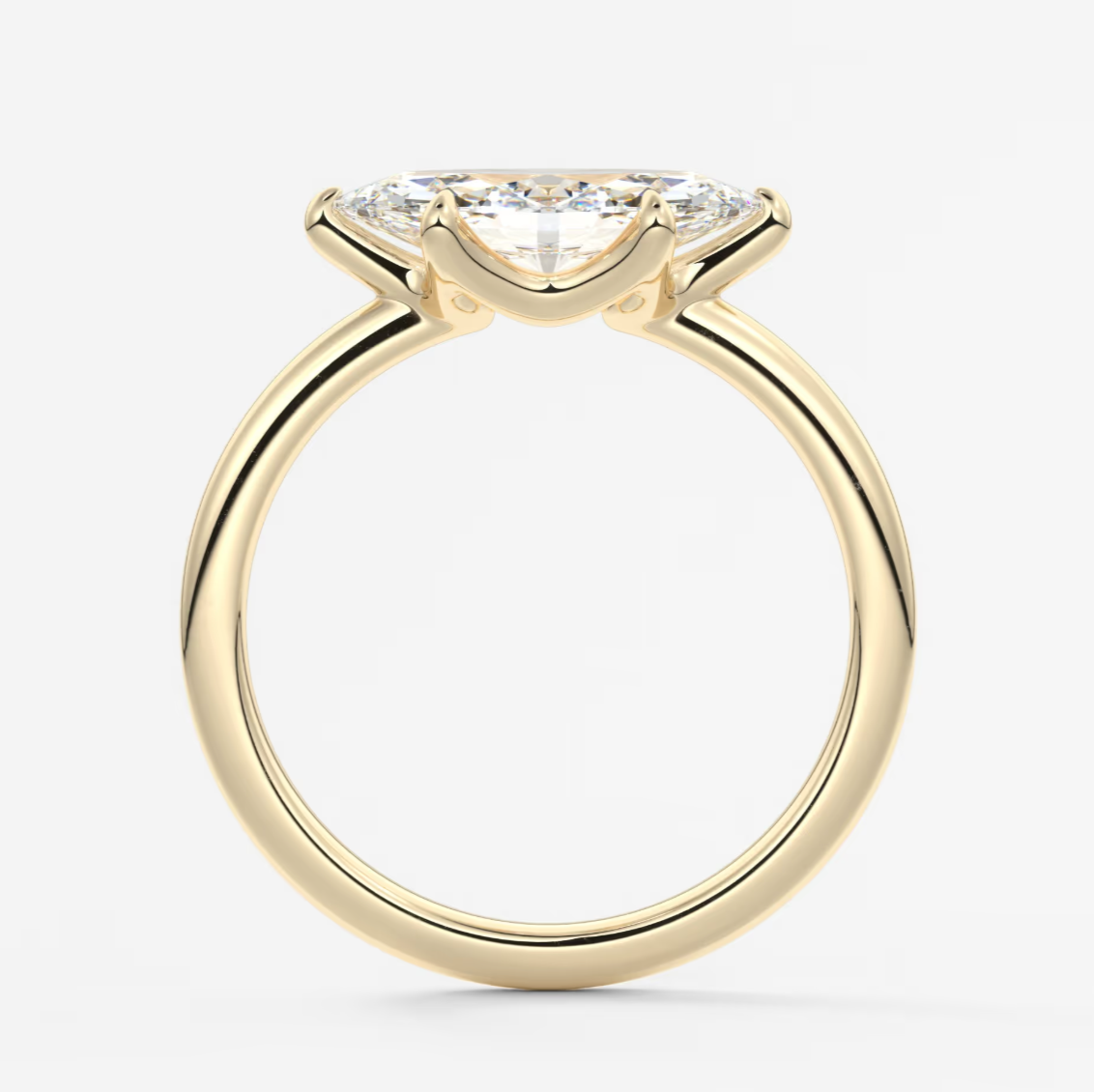 Custom made aura east-west marquise glide solitaire ring | lab diamond or moissanite –