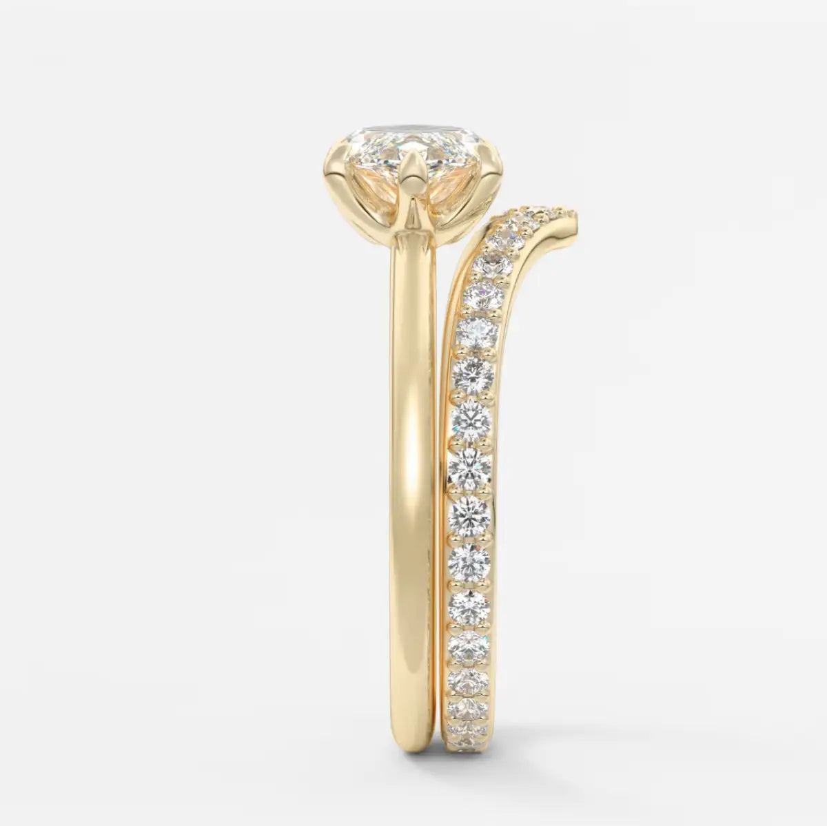 Custom made aura east-west marquise glide solitaire ring | lab diamond or moissanite –