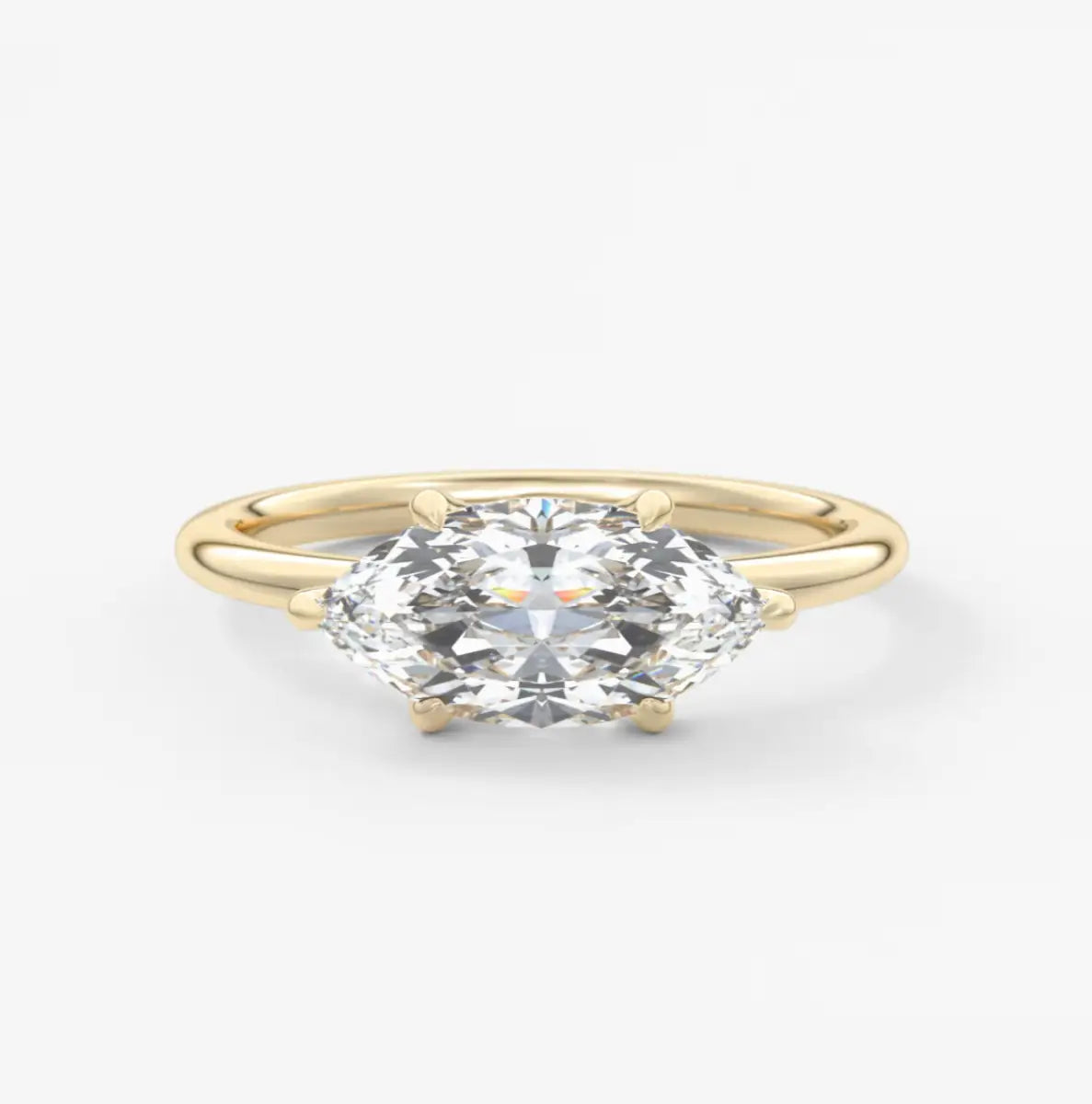 Custom made aura east-west marquise glide solitaire ring | lab diamond or moissanite –