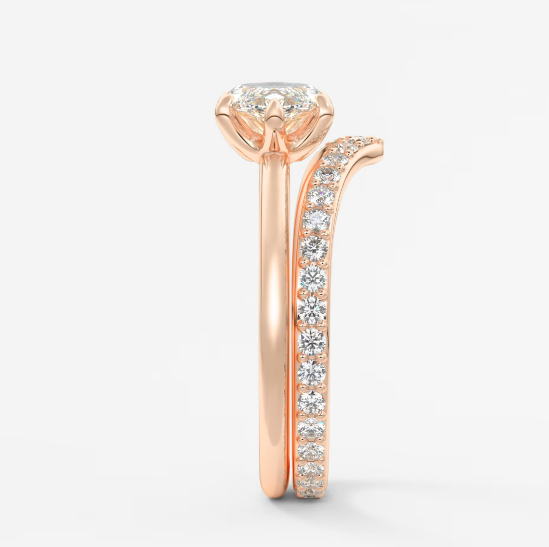 Custom made aura east-west marquise glide solitaire ring | lab diamond or moissanite –