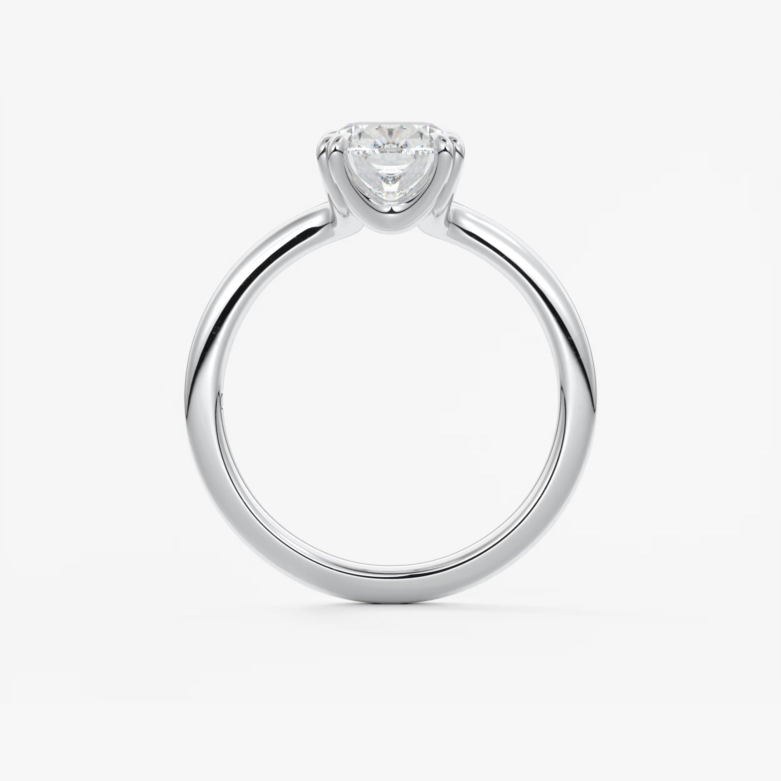 Custom made aura glide elongated cushion solitaire ring – lab diamond or moissanite