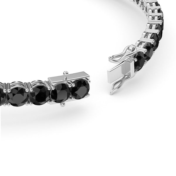 Custom made black lab diamond tennis bracelet