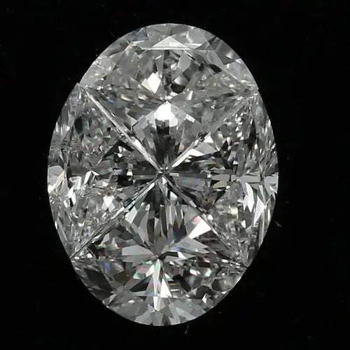 A brilliant oval-cut diamond with a radiant, faceted surface and sparkling clarity.