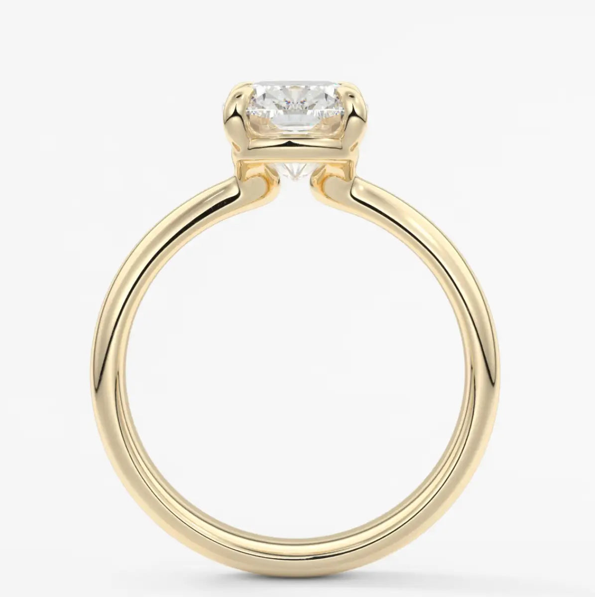 Custom made tapered elongated cushion solitaire ring | diamond lab australia