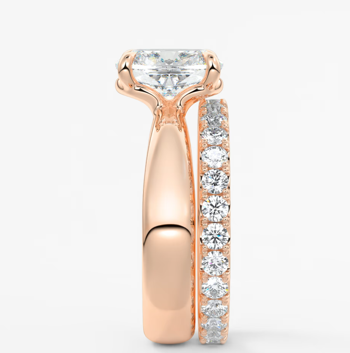 Custom made tapered elongated cushion solitaire ring | diamond lab australia
