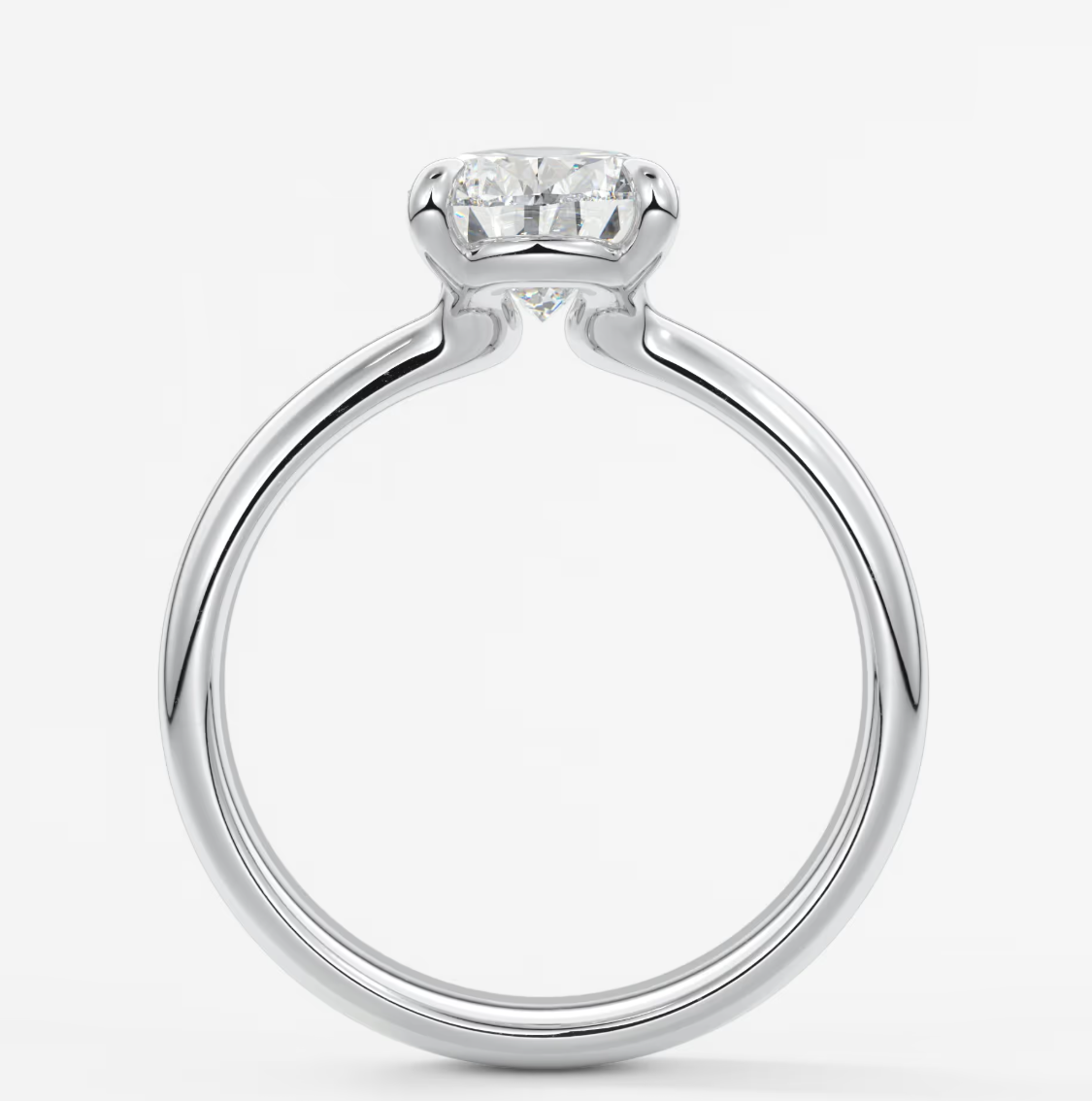Custom made pear solitaire engagement ring – tapered band modern design | diamond lab