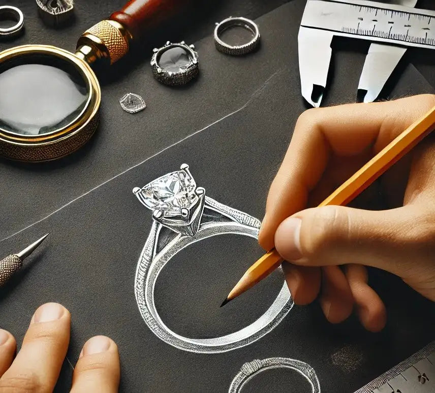 hand drawing a ring design