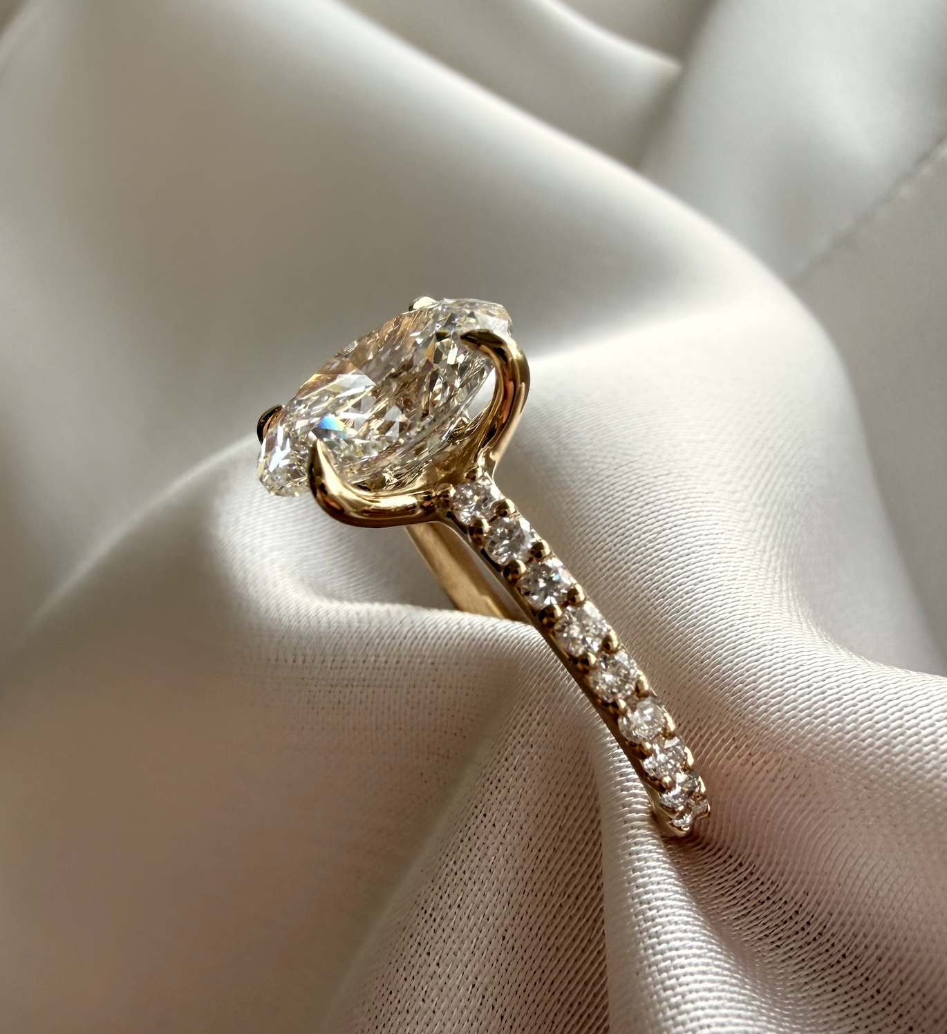 Liora oval pave lab diamond engagement ring – 2.52ct d vvs2