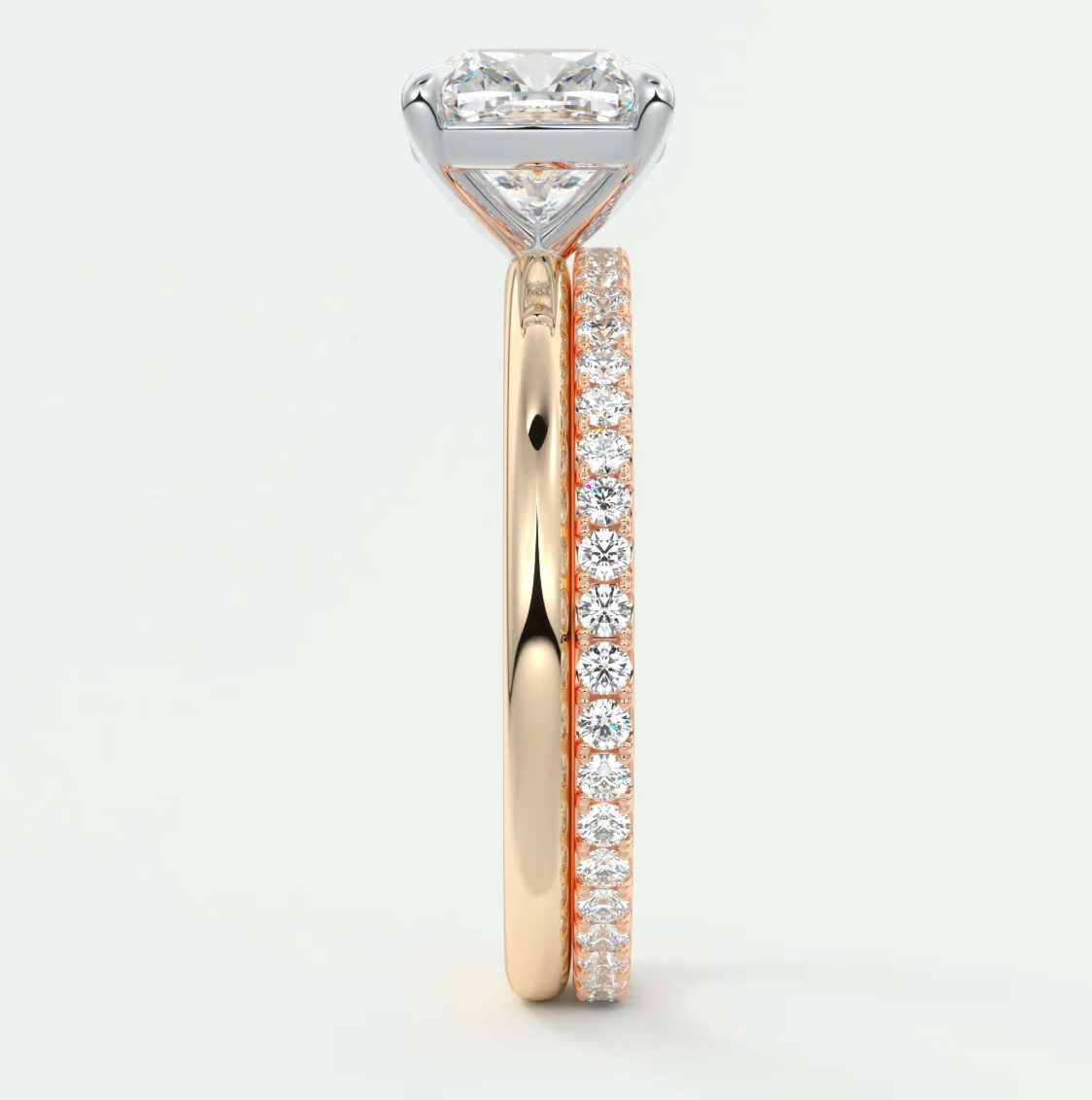 Luna Two-Tone Solitaire Ring – Lab Diamond or Moissanite