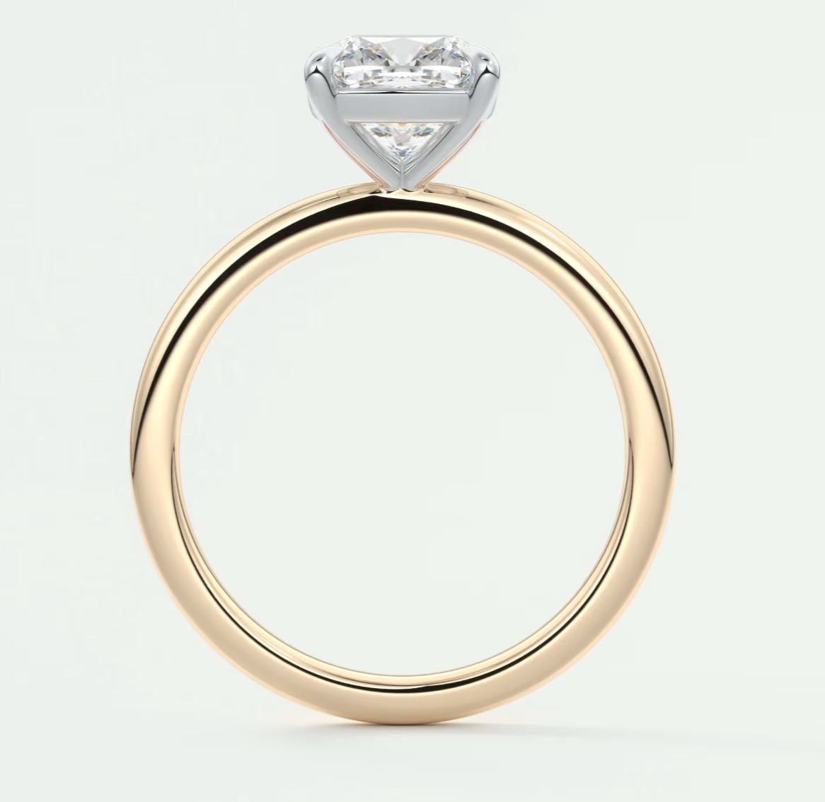 Luna Two-Tone Solitaire Ring – Lab Diamond or Moissanite