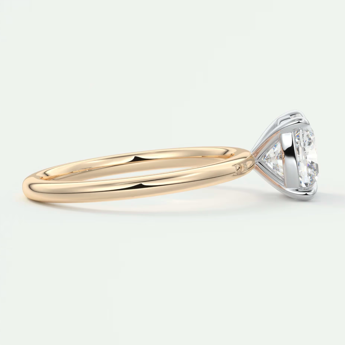 Luna Two-Tone Solitaire Ring – Lab Diamond or Moissanite
