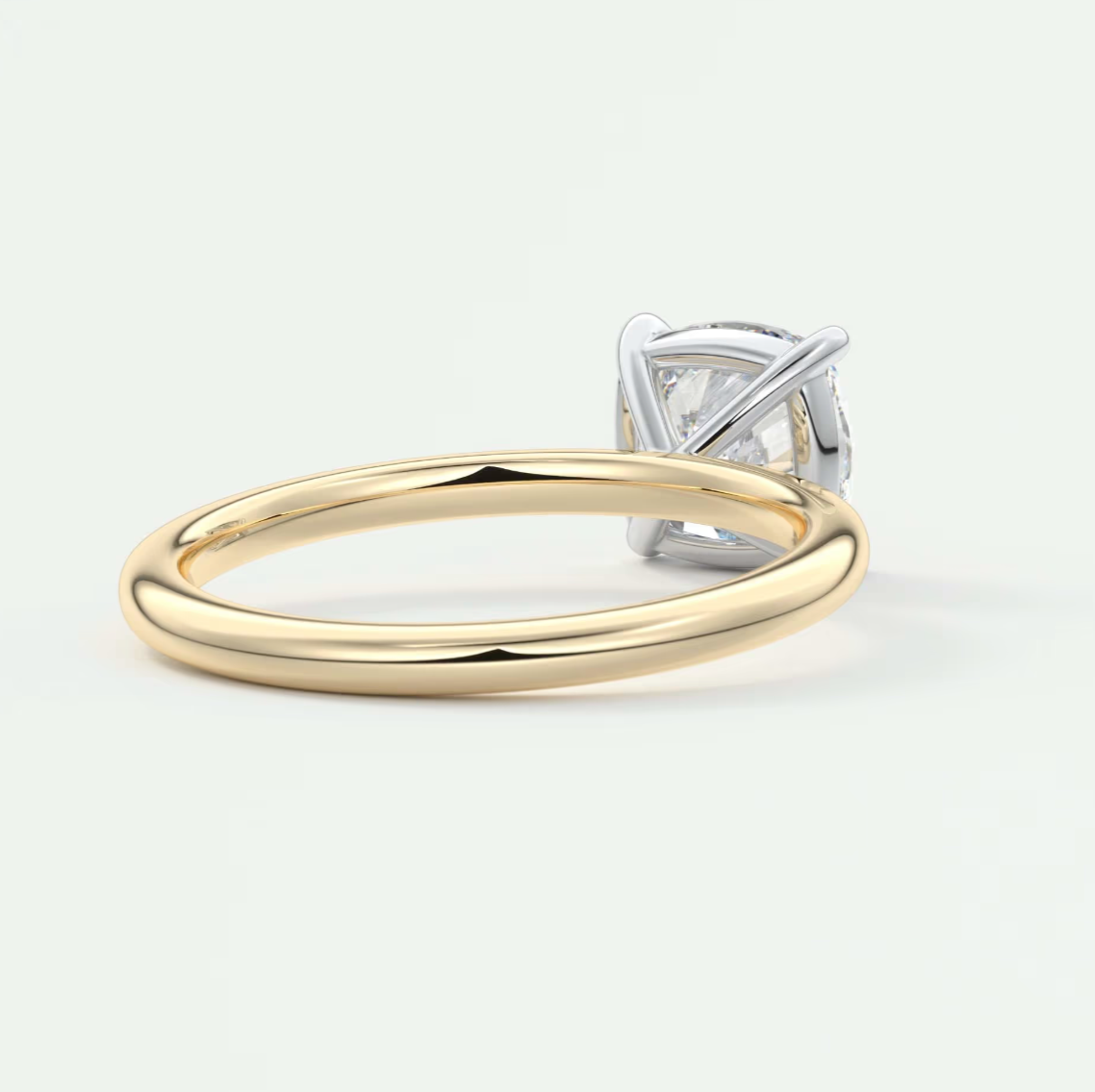 Luna Two-Tone Solitaire Ring – Lab Diamond or Moissanite