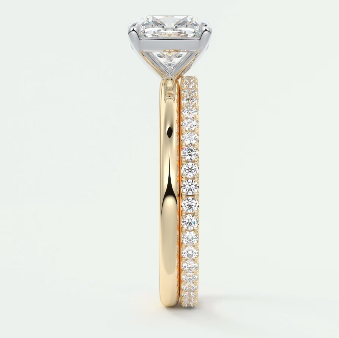 Luna Two-Tone Solitaire Ring – Lab Diamond or Moissanite