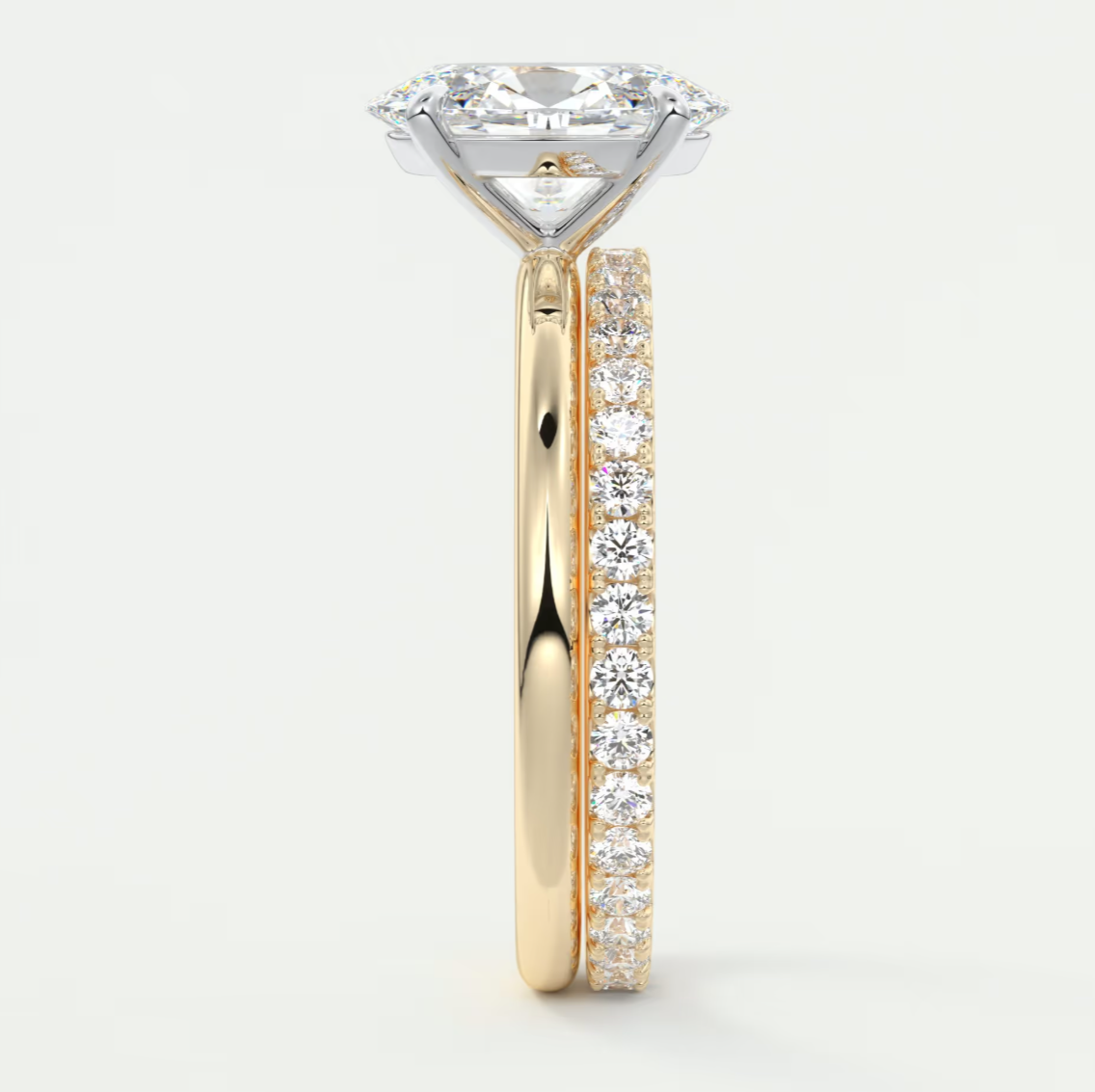 Luna Two-Tone Solitaire Ring – Lab Diamond or Moissanite