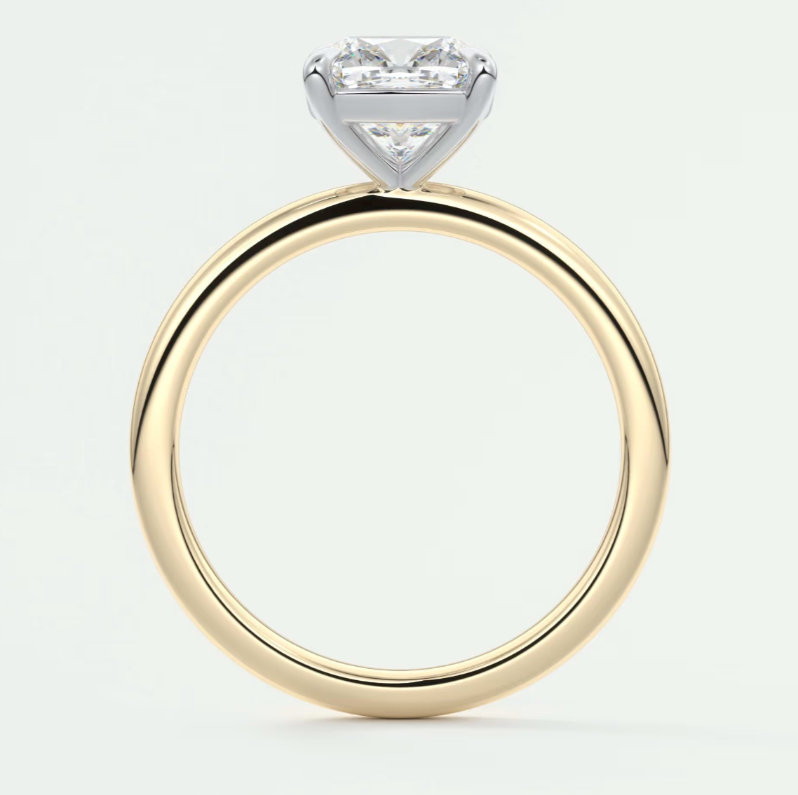 Luna Two-Tone Solitaire Ring – Lab Diamond or Moissanite