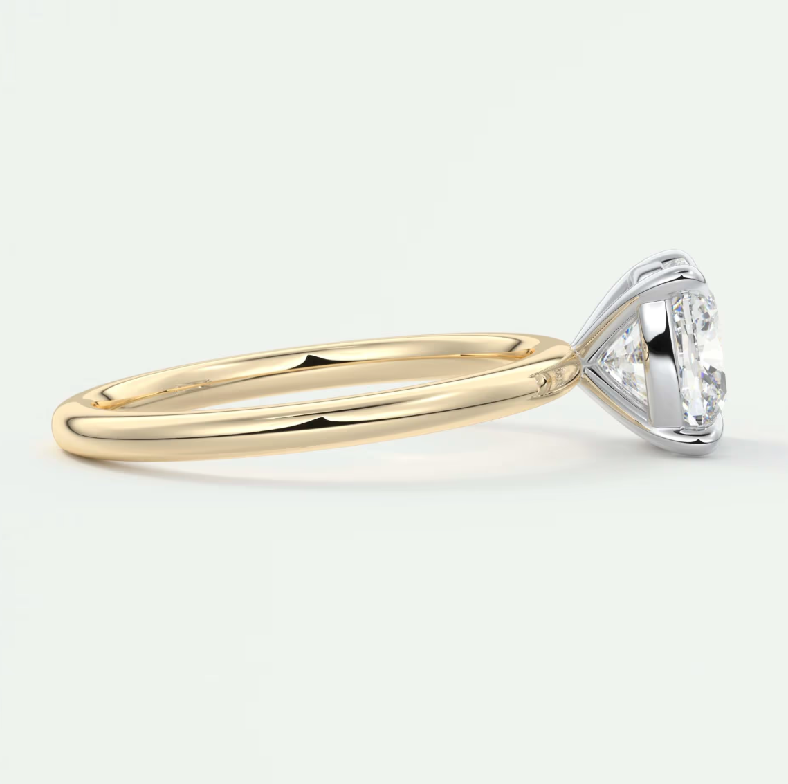 Luna Two-Tone Solitaire Ring – Lab Diamond or Moissanite