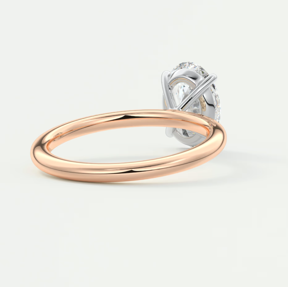 Luna Two-Tone Solitaire Ring – Lab Diamond or Moissanite