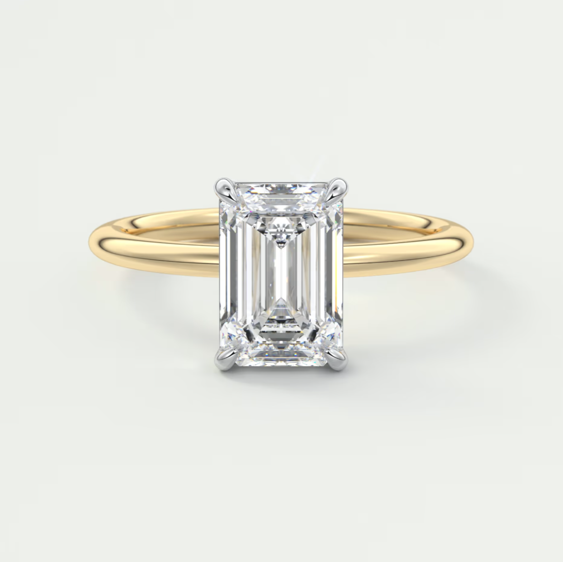 Luna Two-Tone Solitaire Ring – Lab Diamond or Moissanite