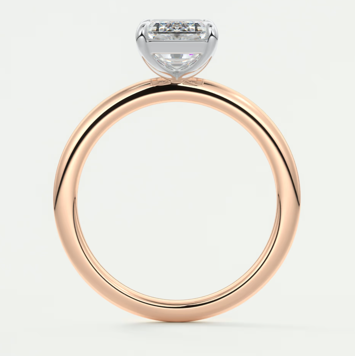 Luna Two-Tone Solitaire Ring – Lab Diamond or Moissanite