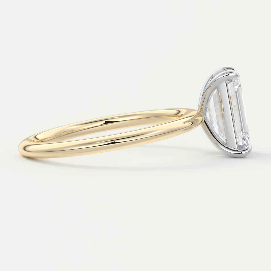 Luna Two-Tone Solitaire Ring – Lab Diamond or Moissanite