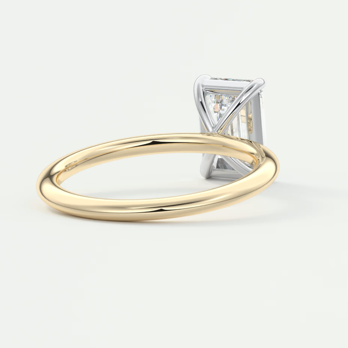 Luna Two-Tone Solitaire Ring – Lab Diamond or Moissanite