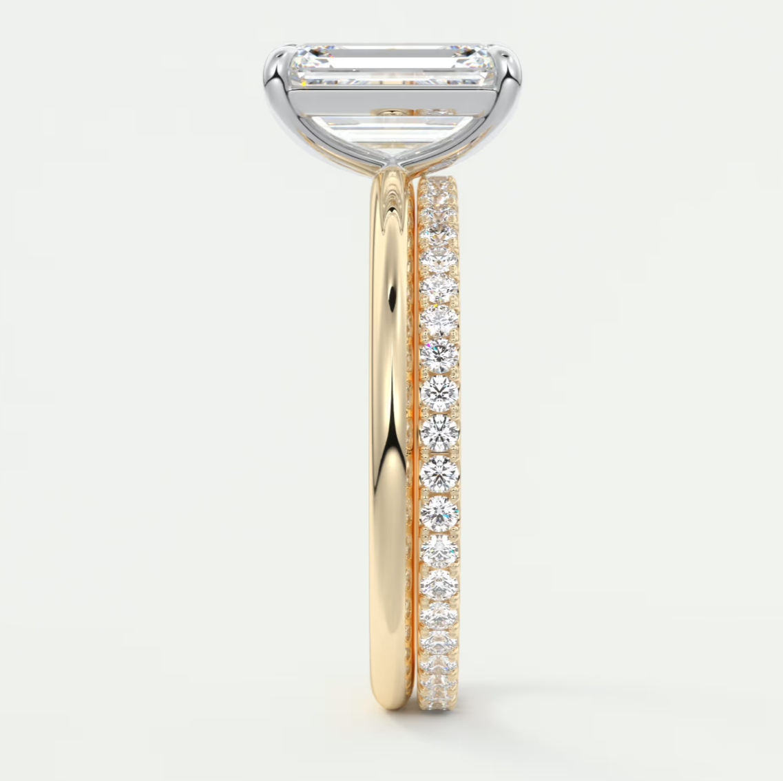 Luna Two-Tone Solitaire Ring – Lab Diamond or Moissanite