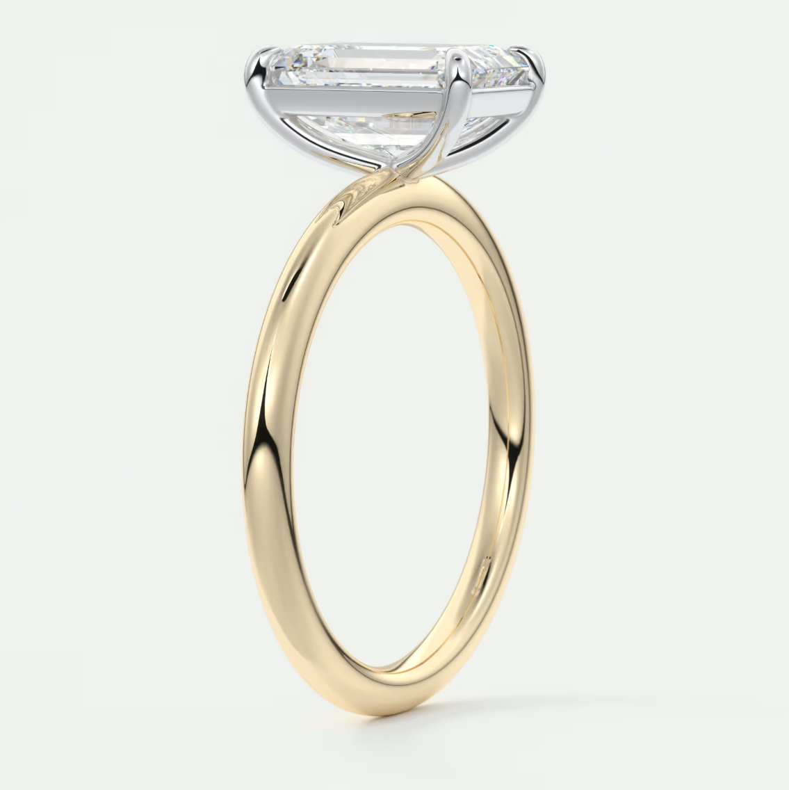 Luna Two-Tone Solitaire Ring – Lab Diamond or Moissanite