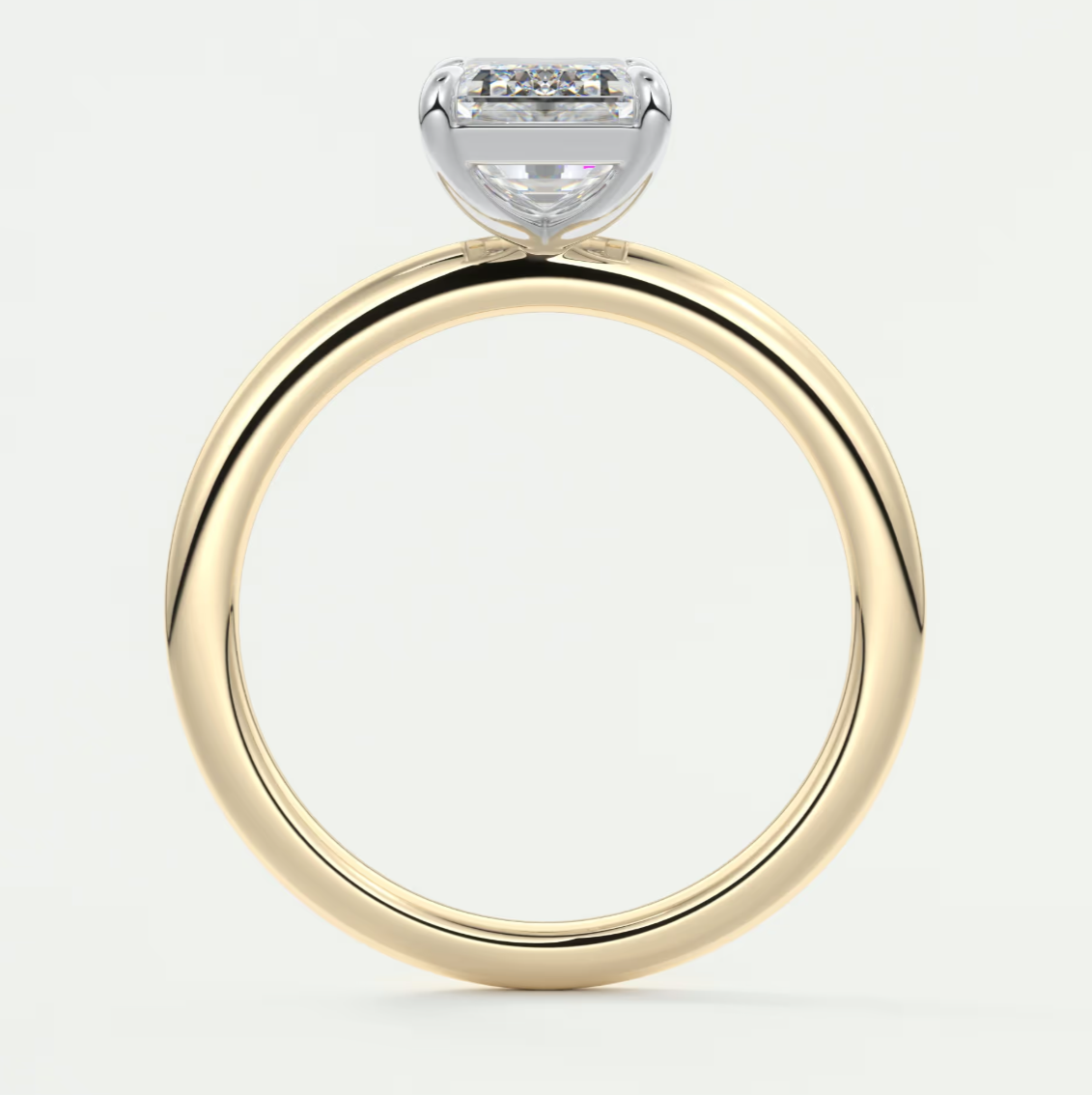 Luna Two-Tone Solitaire Ring – Lab Diamond or Moissanite