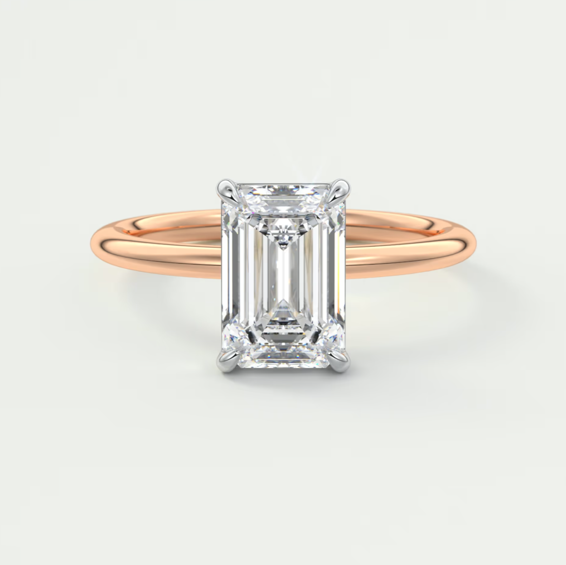 Luna Two-Tone Solitaire Ring – Lab Diamond or Moissanite