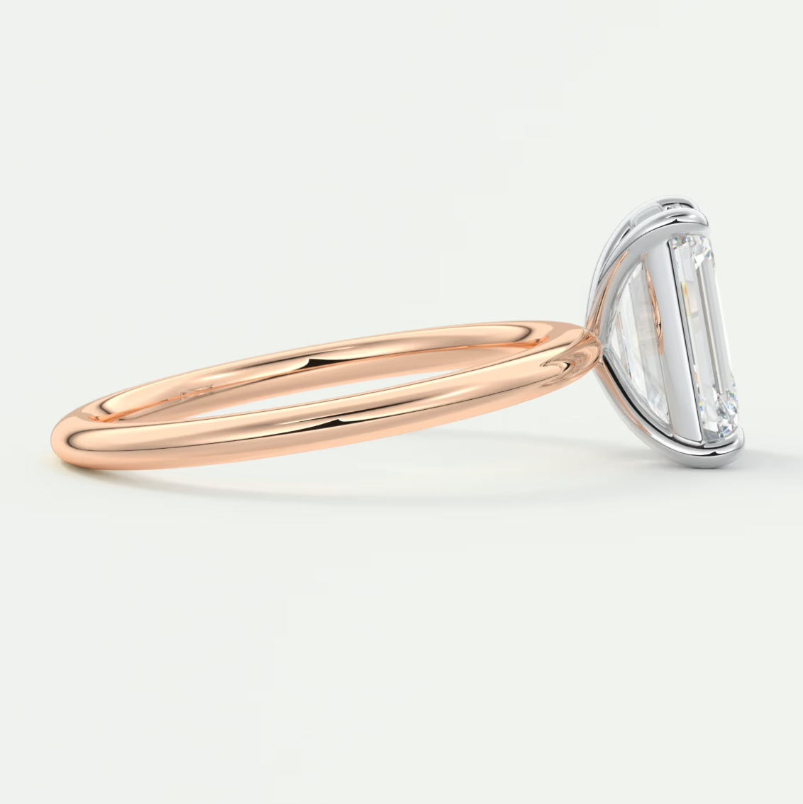 Luna Two-Tone Solitaire Ring – Lab Diamond or Moissanite