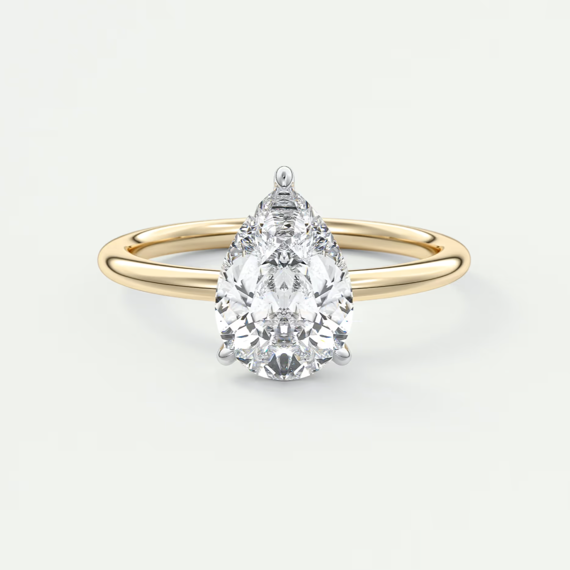 Luna Two-Tone Solitaire Ring – Lab Diamond or Moissanite