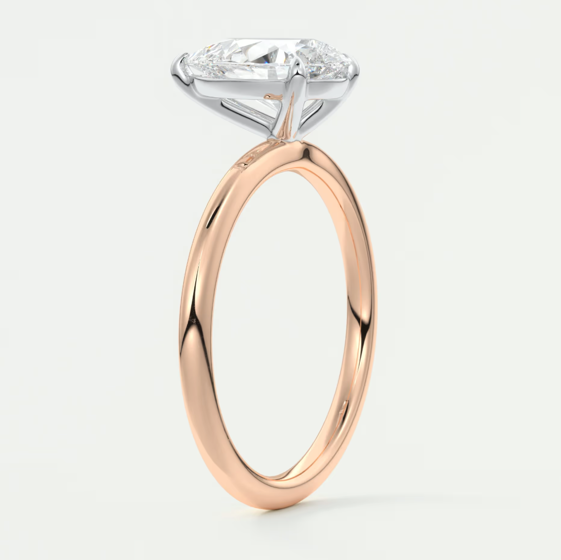 Luna Two-Tone Solitaire Ring – Lab Diamond or Moissanite