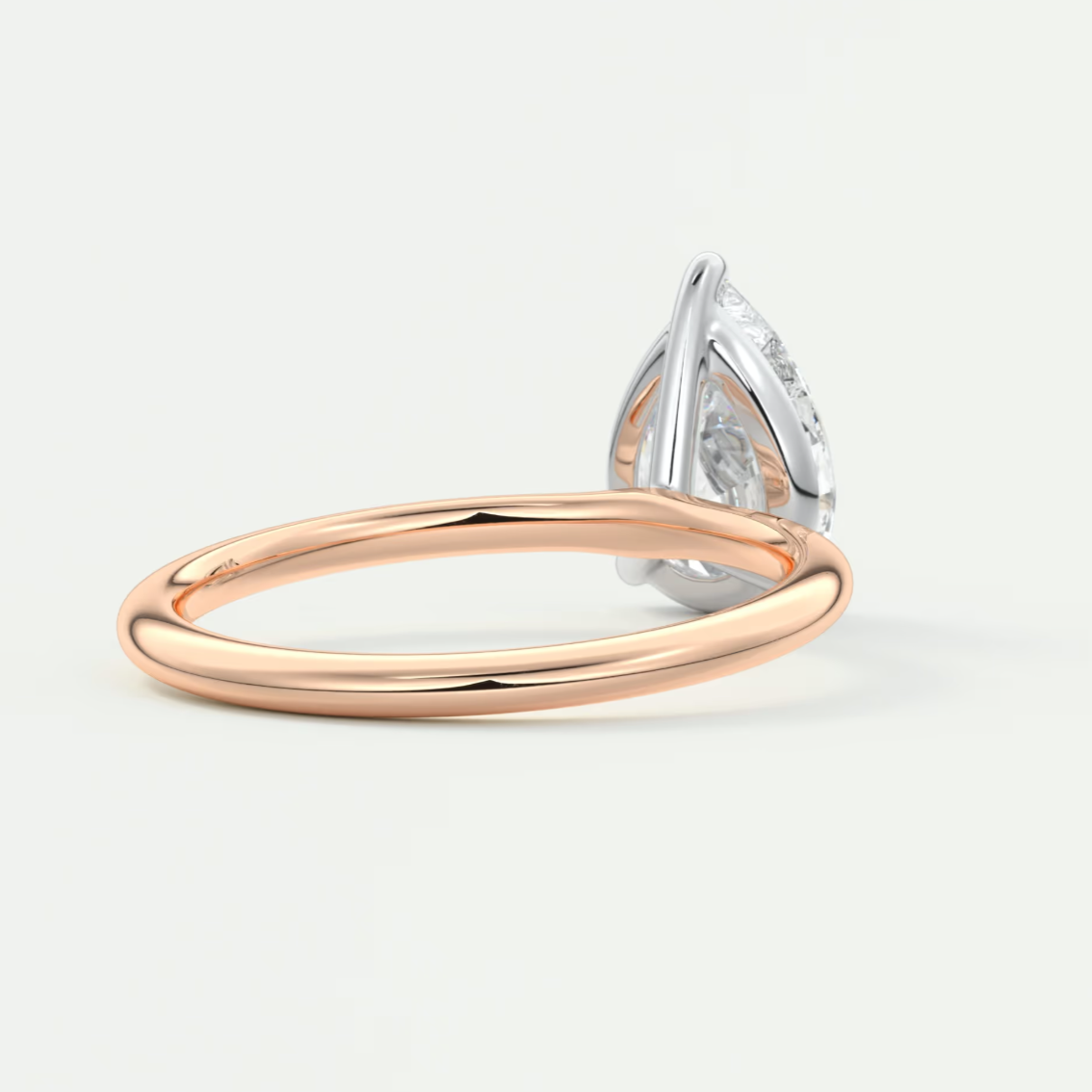 Luna Two-Tone Solitaire Ring – Lab Diamond or Moissanite
