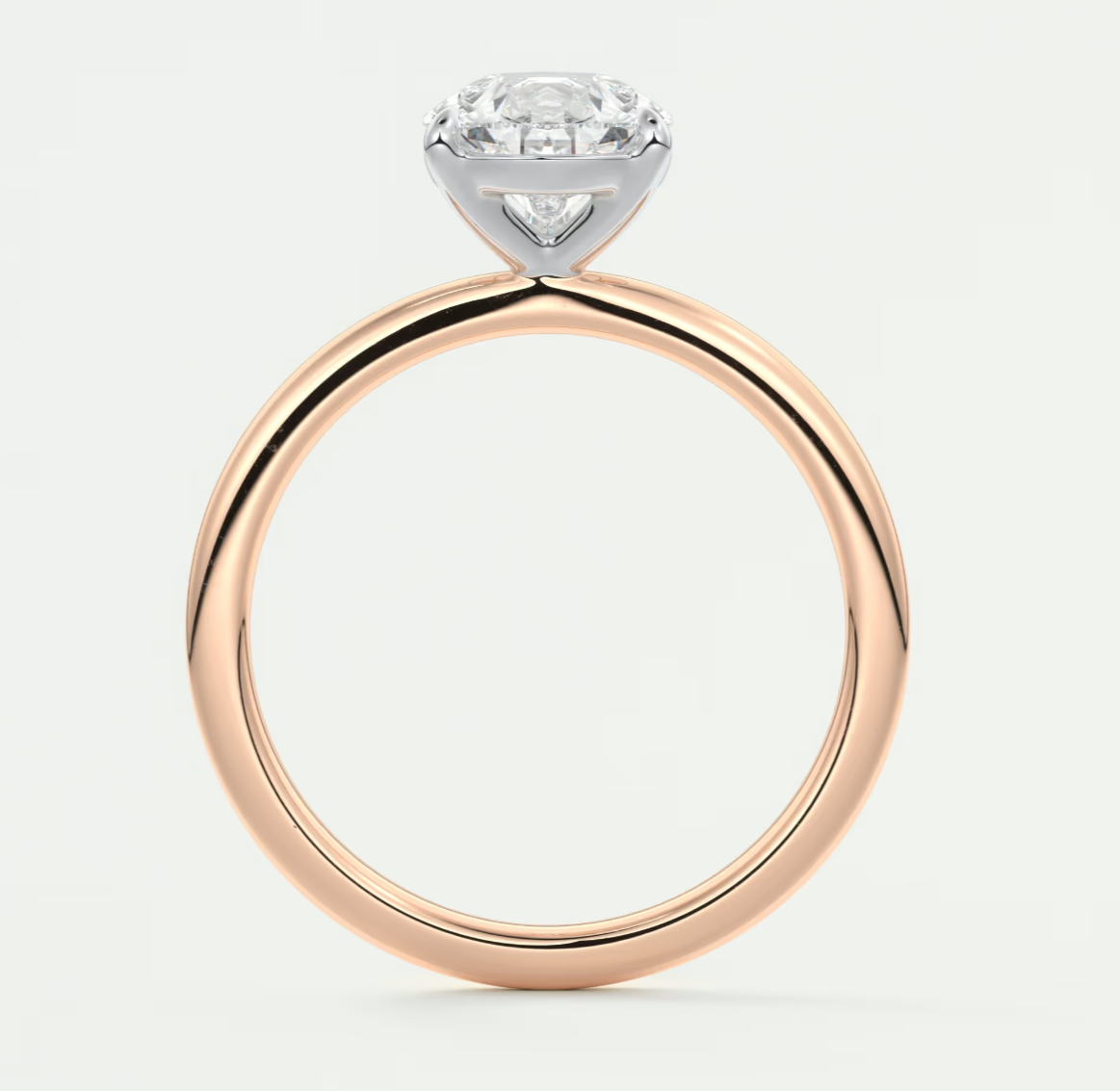 Luna Two-Tone Solitaire Ring – Lab Diamond or Moissanite