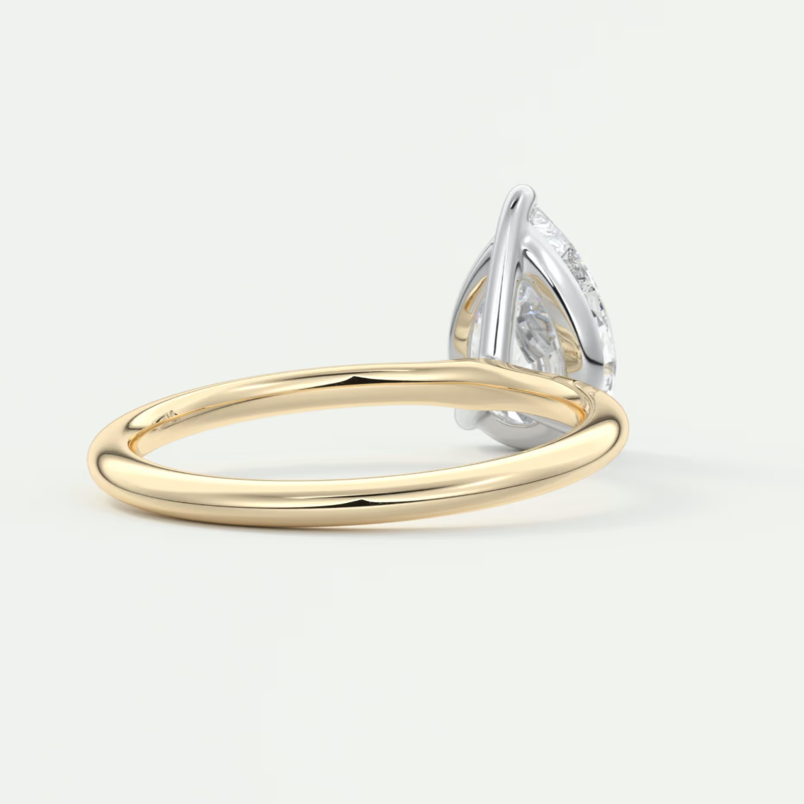 Luna Two-Tone Solitaire Ring – Lab Diamond or Moissanite