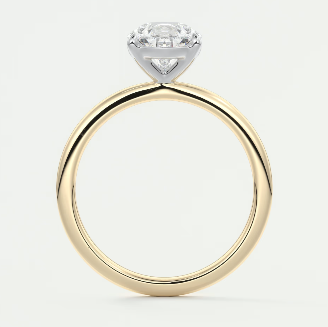 Luna Two-Tone Solitaire Ring – Lab Diamond or Moissanite