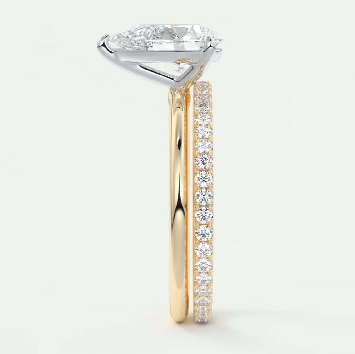 Luna Two-Tone Solitaire Ring – Lab Diamond or Moissanite
