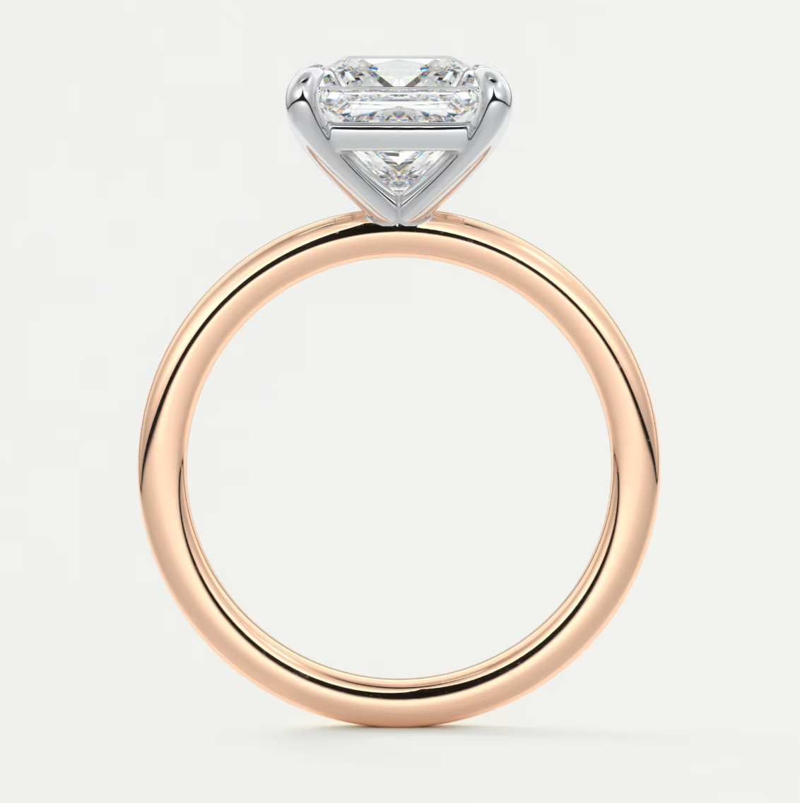 Luna Two-Tone Solitaire Ring – Lab Diamond or Moissanite