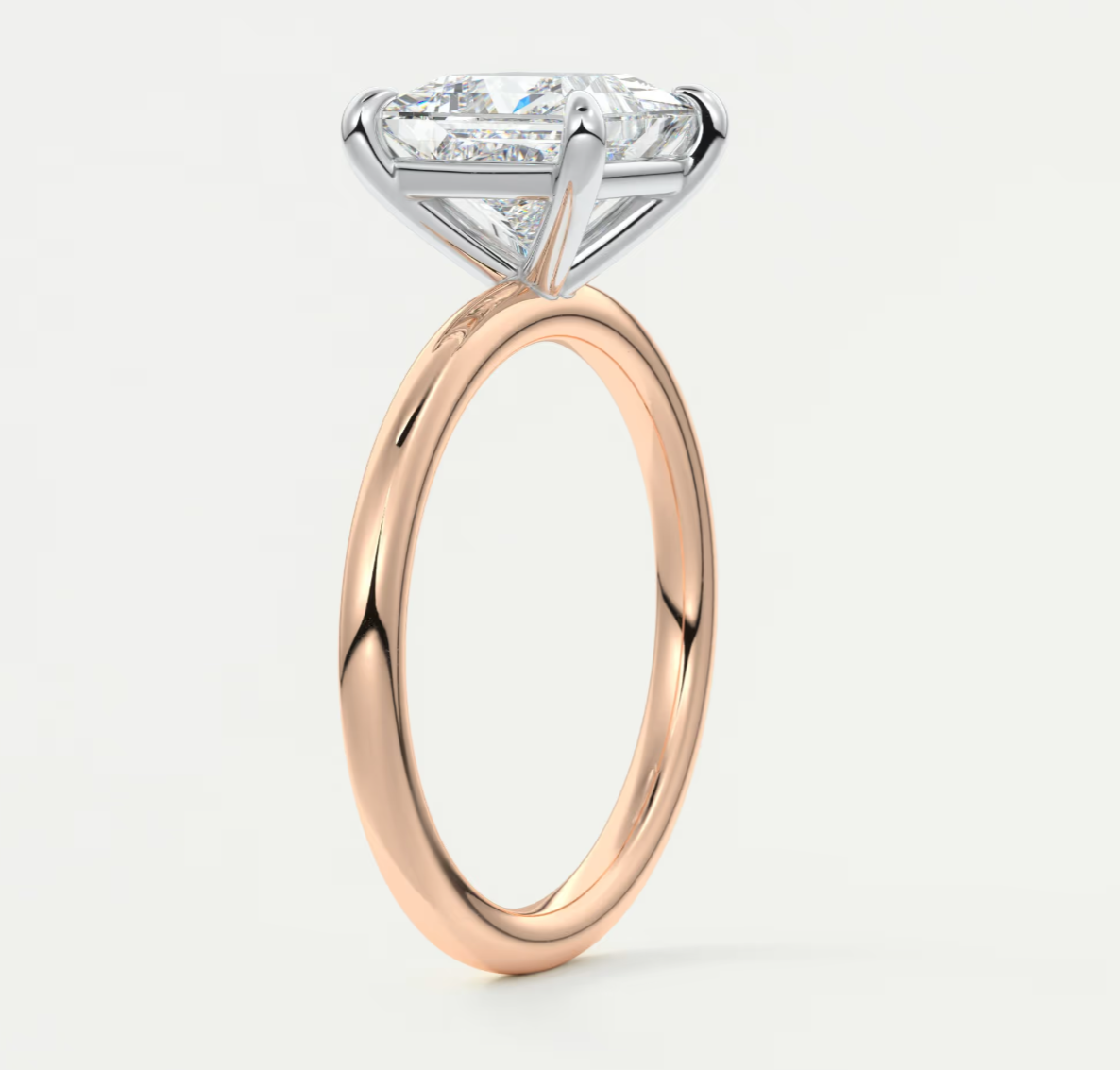 Luna Two-Tone Solitaire Ring – Lab Diamond or Moissanite