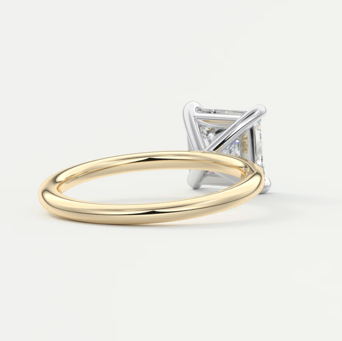 Luna Two-Tone Solitaire Ring – Lab Diamond or Moissanite