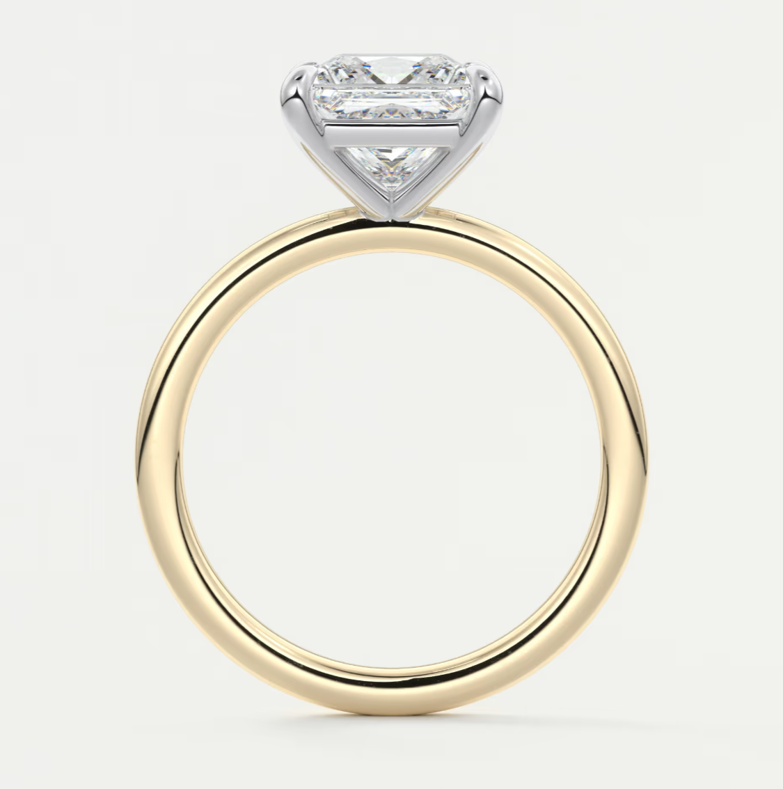 Luna Two-Tone Solitaire Ring – Lab Diamond or Moissanite