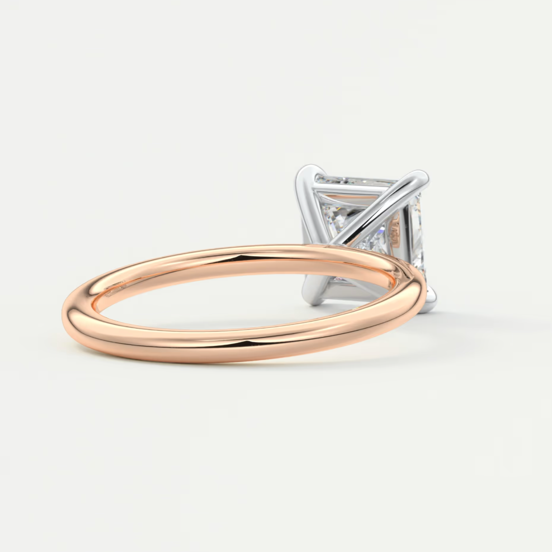 Luna Two-Tone Solitaire Ring – Lab Diamond or Moissanite