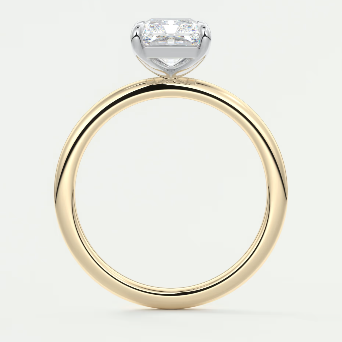 Luna Two-Tone Solitaire Ring – Lab Diamond or Moissanite