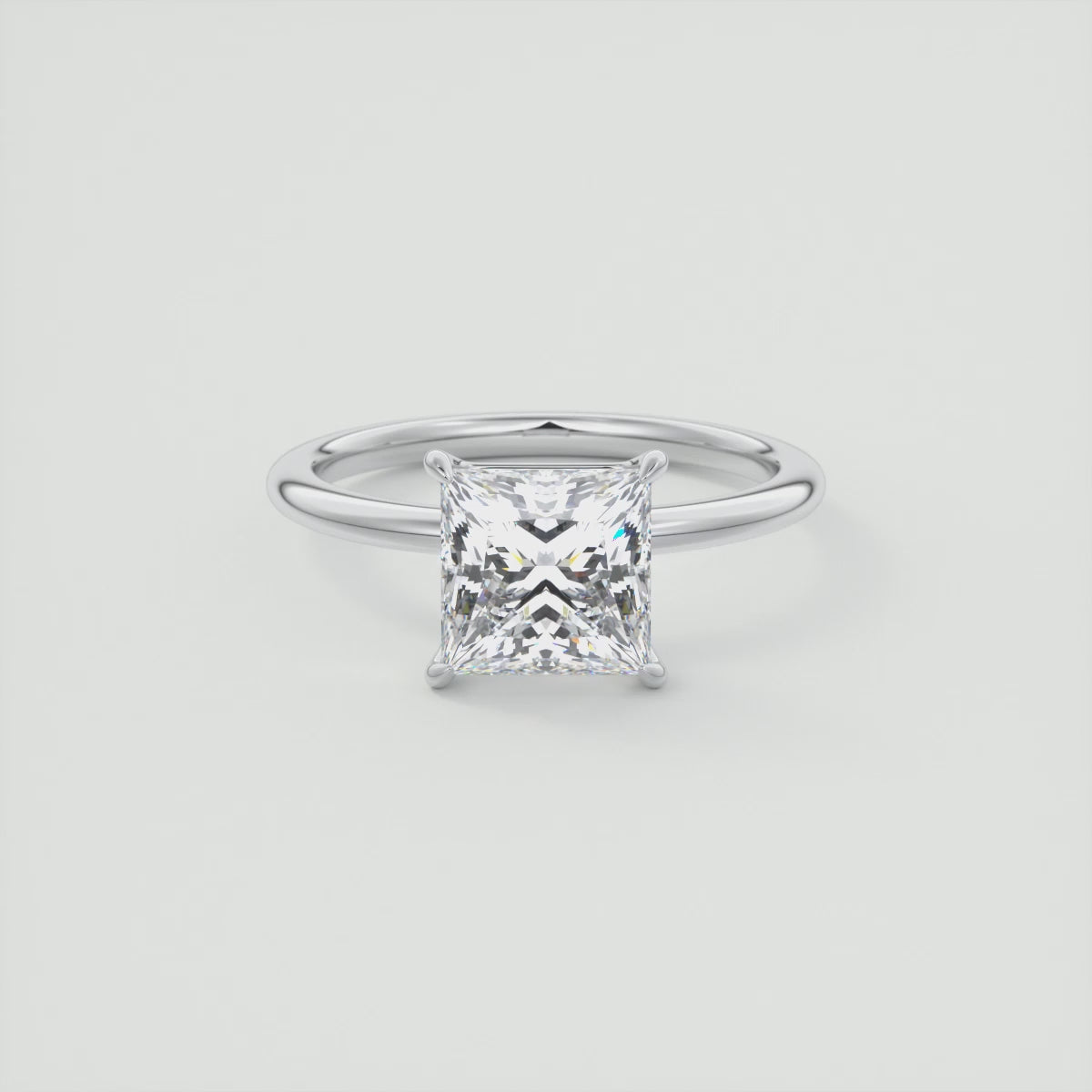 Luna Princess Solitaire Ring – Lab Diamond or Moissanite