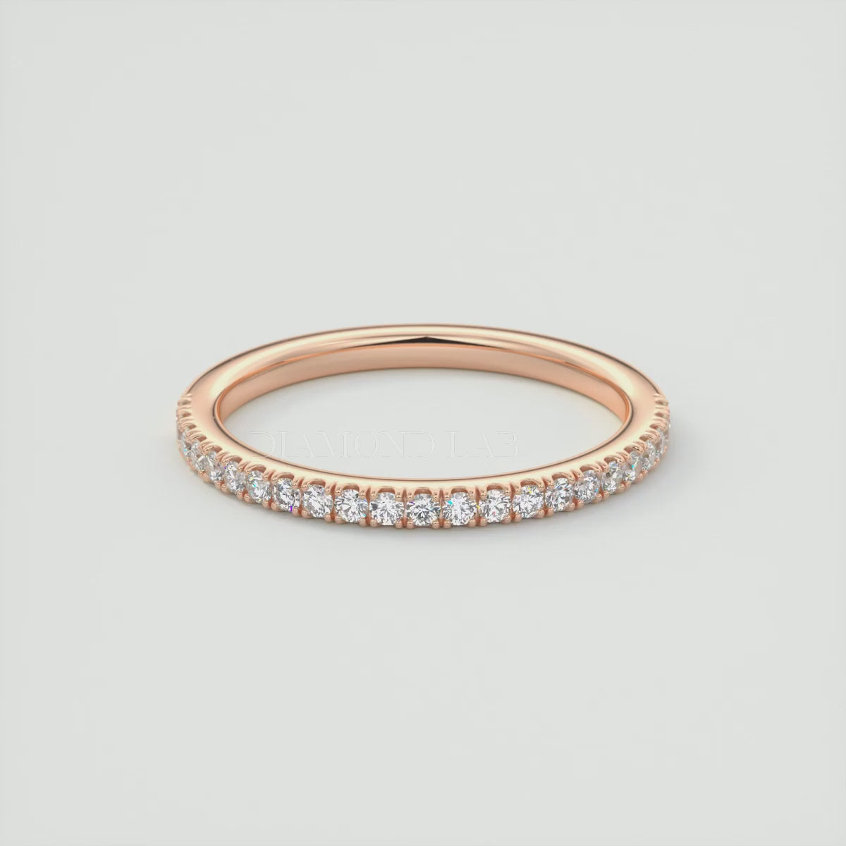1.5mm Half French Set Eternity Band – Lab-Grown or Natural Diamonds