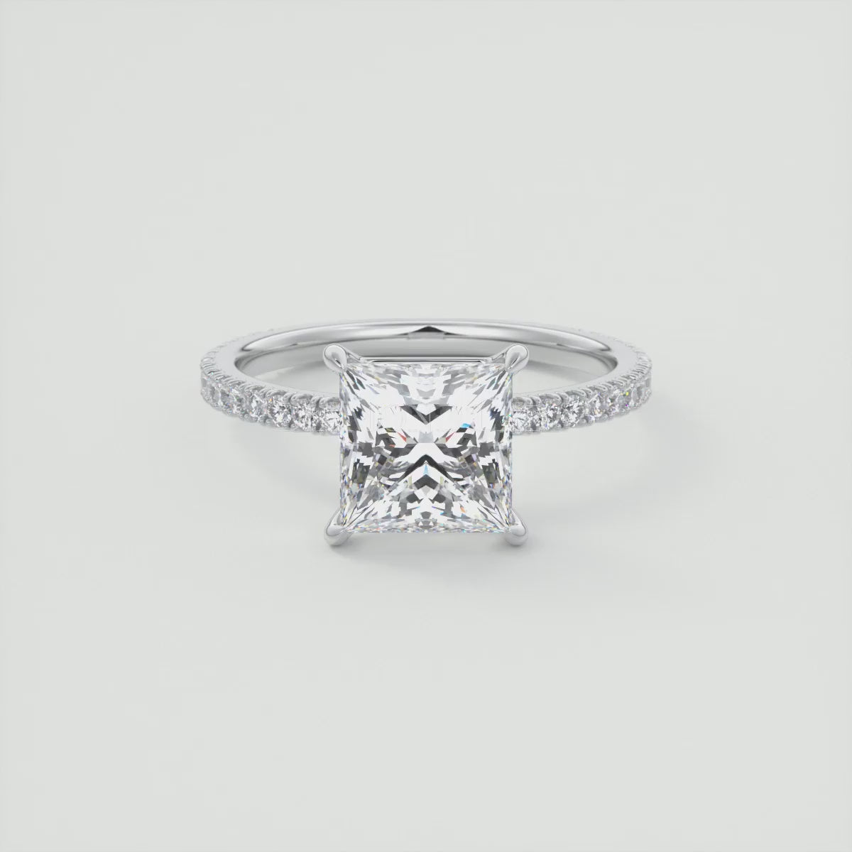 Isolde Princess Pavé Solitaire Ring